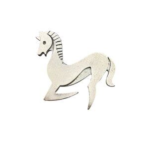 Vintage Horse Pin Brooch Stylized Modernist Animal Figural Equestrian  Pin